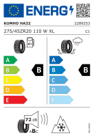 Kumho 275/45 R20 110W XL Solus 4S HA32 M+S 3PMSF