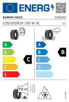 Kumho 235/55 R19 105W XL Solus 4S HA32 M+S 3PMSF