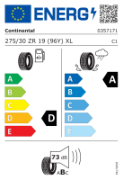 Continental 275/30 R19 96Y SportContact 6 XL FR