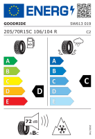 Goodride 205/70 R15 C 106/104R SW613 M+S 3PMSF