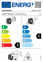 Goodride 185/75 R16 C 104/102Q SW613 M+S 3PMSF