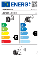 Kumho 185/55 R14 80H Ecowing ES01 KH27