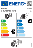 Dunlop 245/40 R18 93Y Sport Maxx RT2 MFS