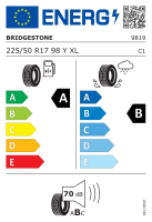 Bridgestone 225/50 R17 98Y Turanza T005 XL