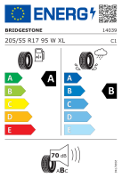 Bridgestone 205/55 R17 95W Turanza T005 XL *