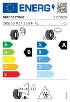 Bridgestone 265/65 R17 116H XL Blizzak LM005 M+S 3PMSF