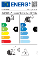 Ceat 215/60 R17 100V XL 4SeasonDrive M+S 3PMSF