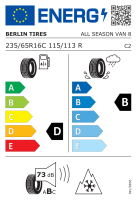 Berlin Tires 235/65 R16C 115/113R All SeasonVan